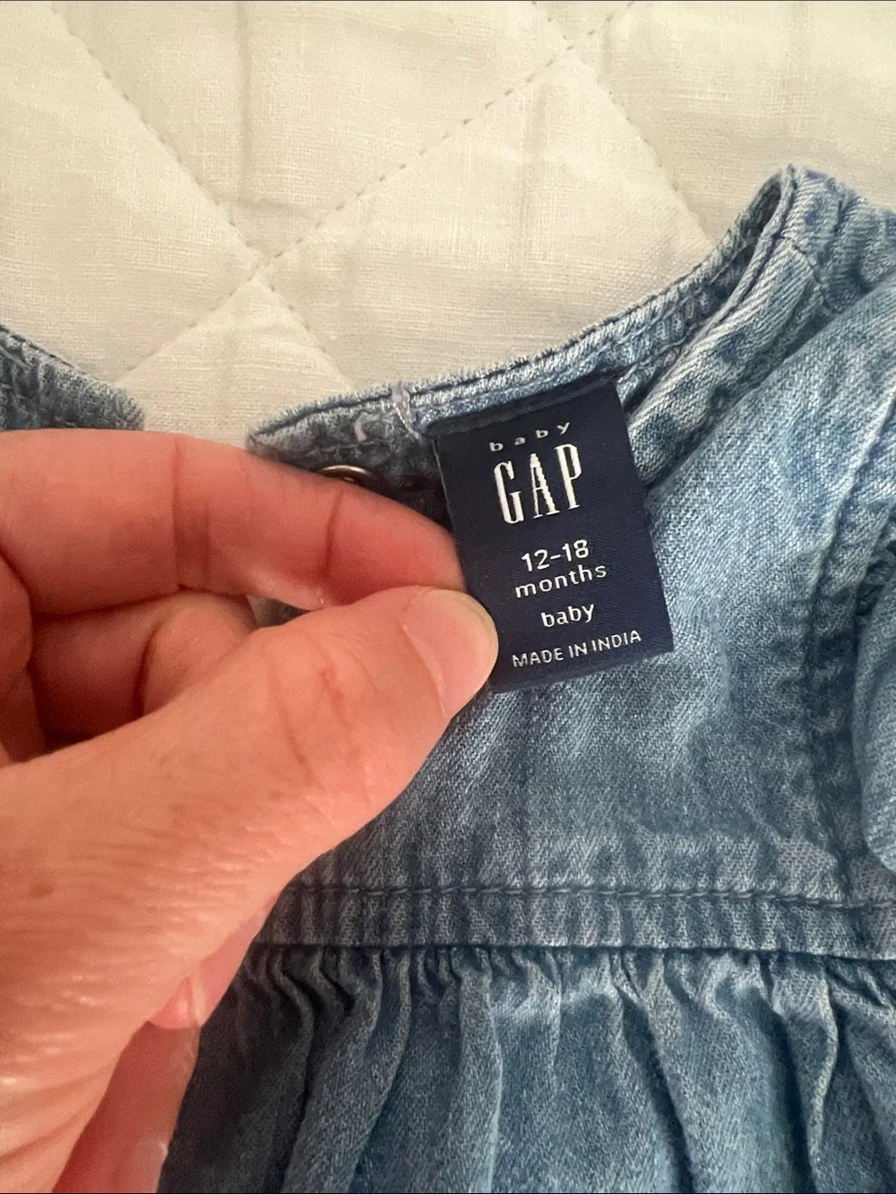 GAP Light Blue Denim Dress with Navy Bloomers